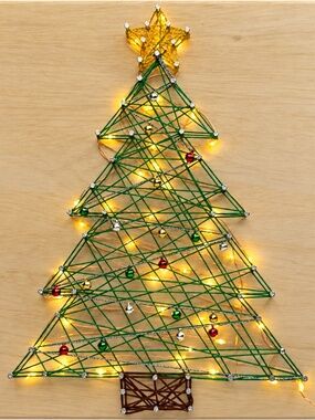 DIY String Art Making Kit - Christmas Tree with Lights